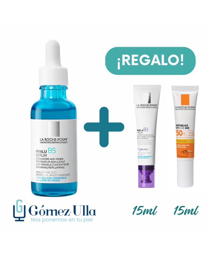 La Roche Posay Pack Hyalu B5 Suractivated Sérum 30ml+ Mela B3 Double Dose 15ml+ Anthelios UVAir SPF 50+ 15 ml de Regalo